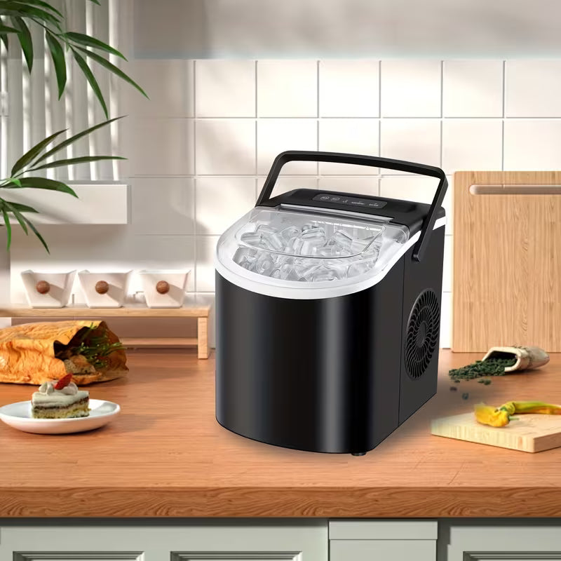 Portable Countertop Ice Maker with Handle; Self-Cleaning (29Lbs/24H)