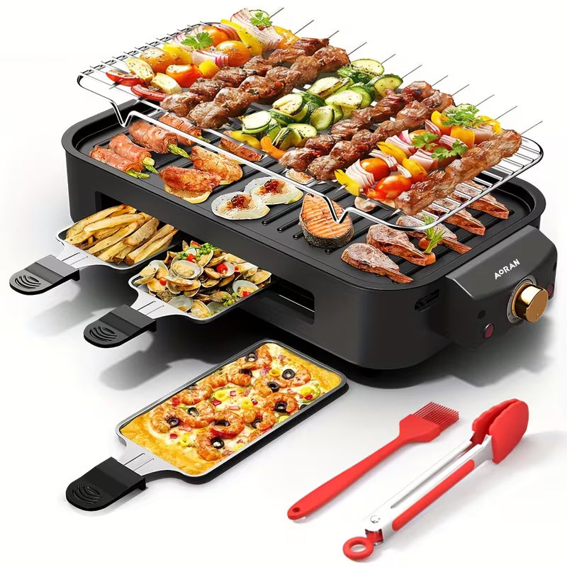 Electric BBQ Grill & Waffle Maker | 1500W Indoor Kitchen Grill