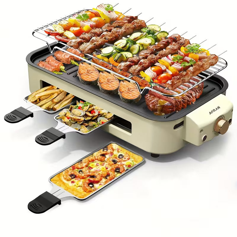 Electric BBQ Grill & Waffle Maker | 1500W Indoor Kitchen Grill
