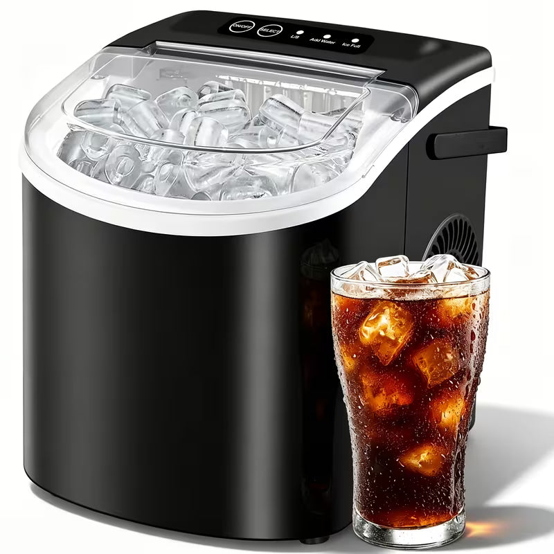 Portable Countertop Ice Maker with Handle; Self-Cleaning (29Lbs/24H)