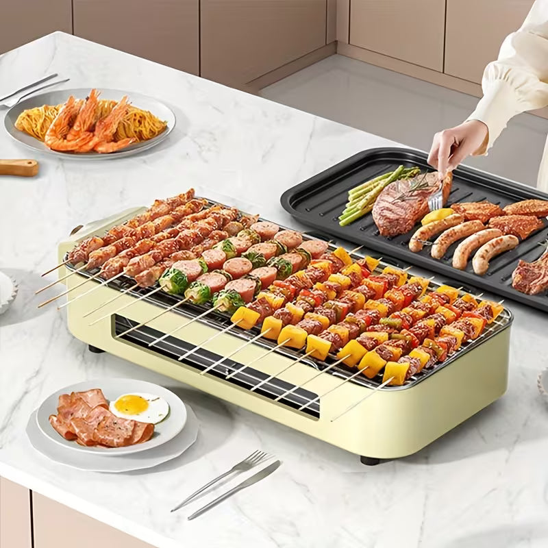 Electric BBQ Grill & Waffle Maker | 1500W Indoor Kitchen Grill