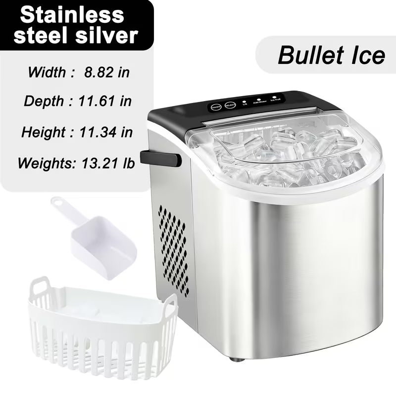 Portable Countertop Ice Maker with Handle; Self-Cleaning (29Lbs/24H)