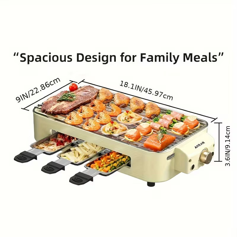 Electric BBQ Grill & Waffle Maker | 1500W Indoor Kitchen Grill