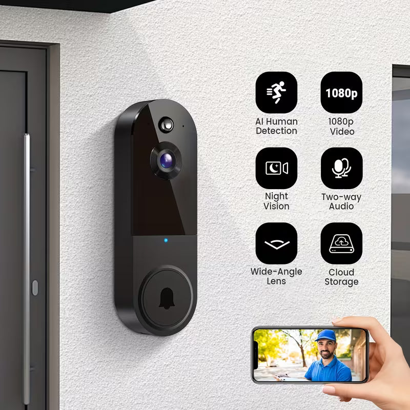 Smart Video Doorbell – 1080P HD, Night Vision & Two-Way Audio