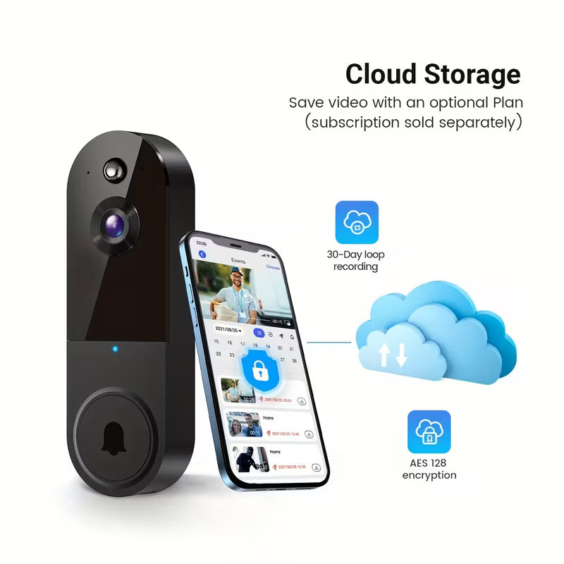 Smart Video Doorbell – 1080P HD, Night Vision & Two-Way Audio
