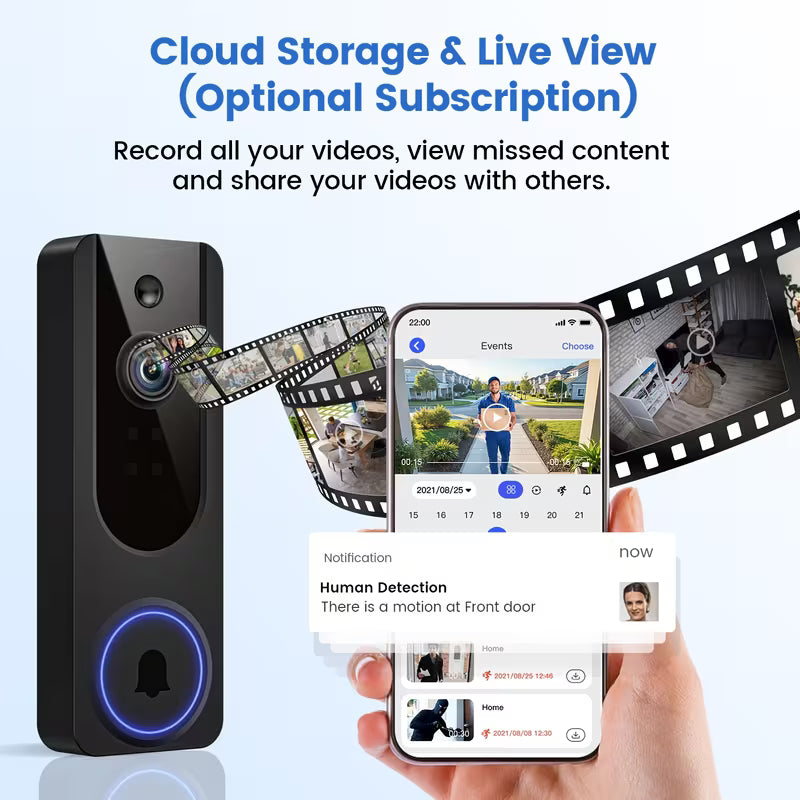 Smart Video Doorbell – 1080P HD, Night Vision & Two-Way Audio