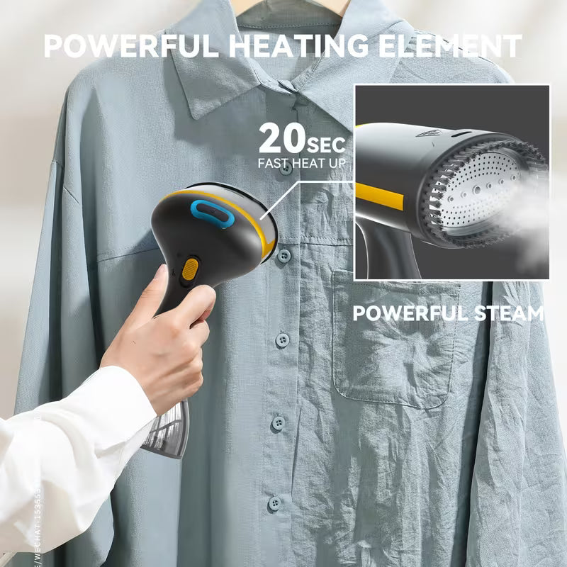 Handheld Garment Steamer – 20-Second Heat-Up, Travel-Ready